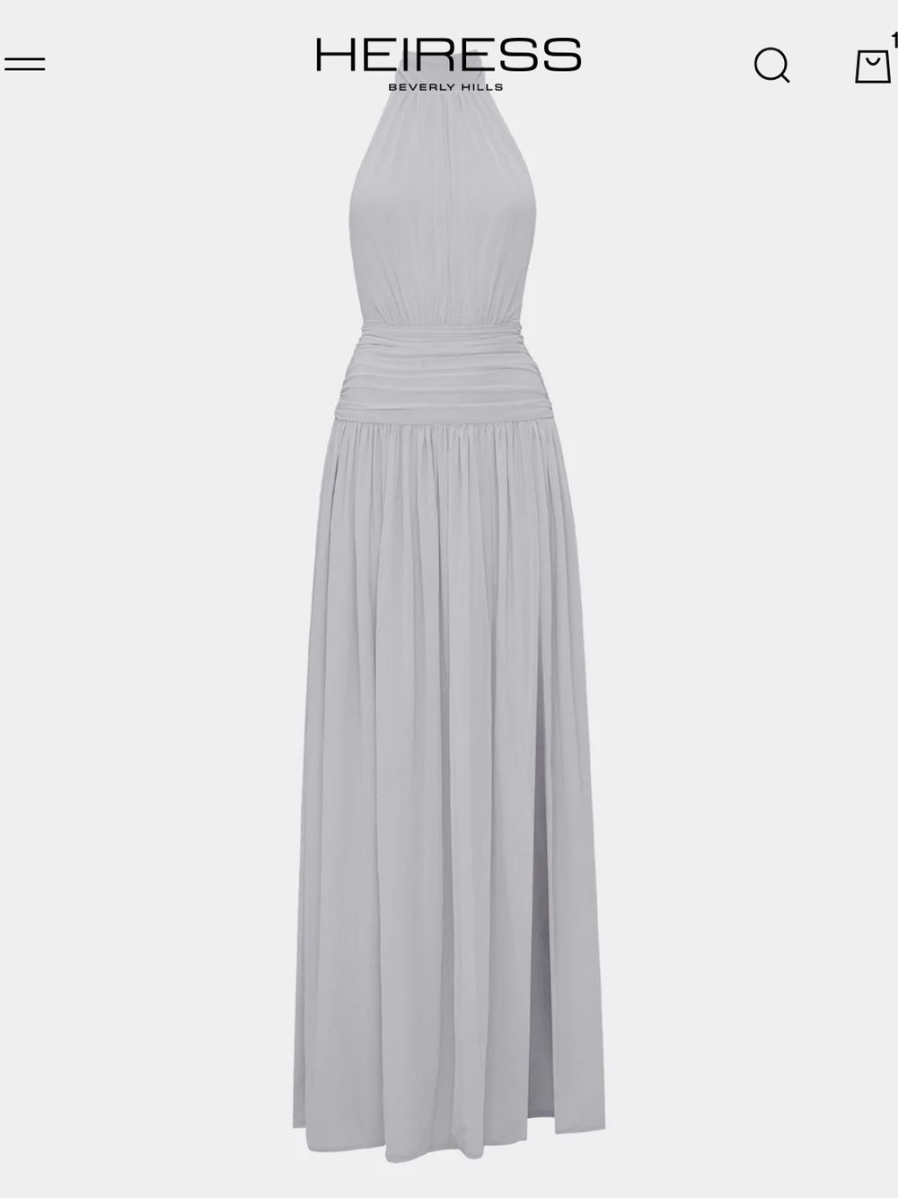 Heiress Beverly Hills Gray Halter Maxi Dress